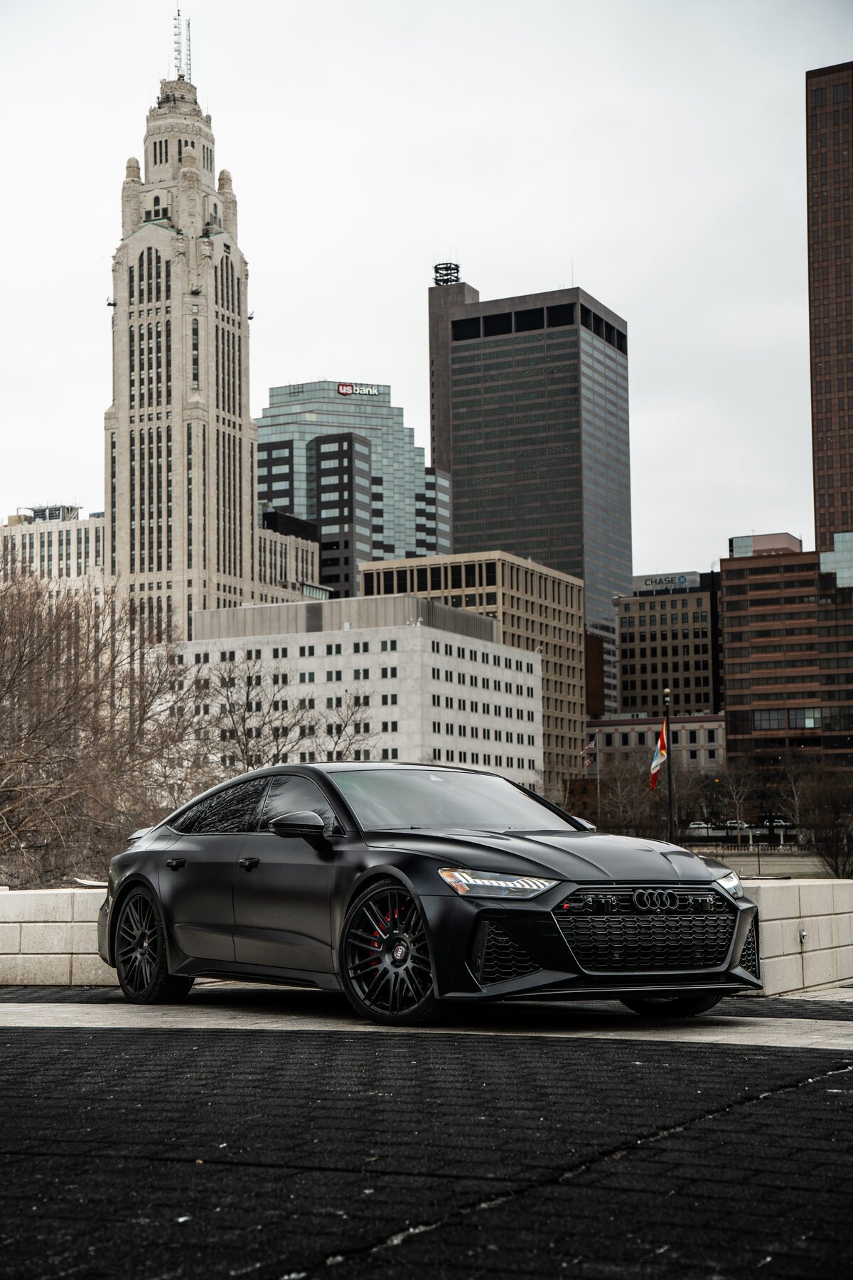 Audi RS7 at one of the best car photography spots columbus